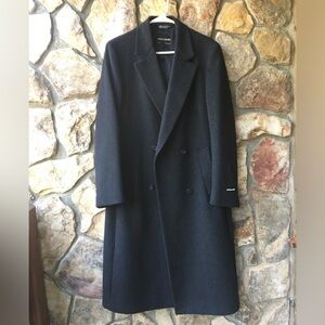PIERRE CARDIN 100% Wool Double-Breasted Long Winter Mens Coat